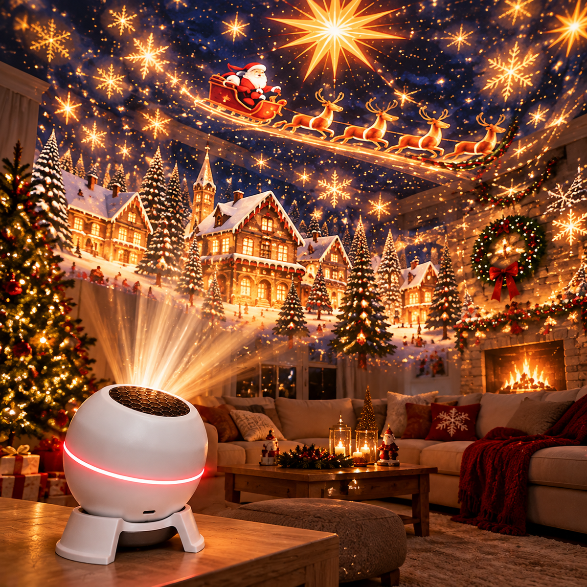 🎅 Turn Any Room Into a Christmas Wonderland – Holiday Projection Night Light