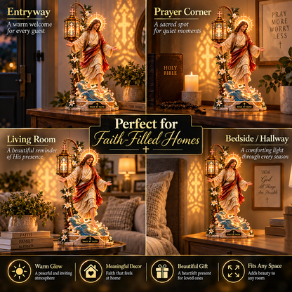 ✨ Walk by Faith™ – Jesus Walking on Water Reflection Light