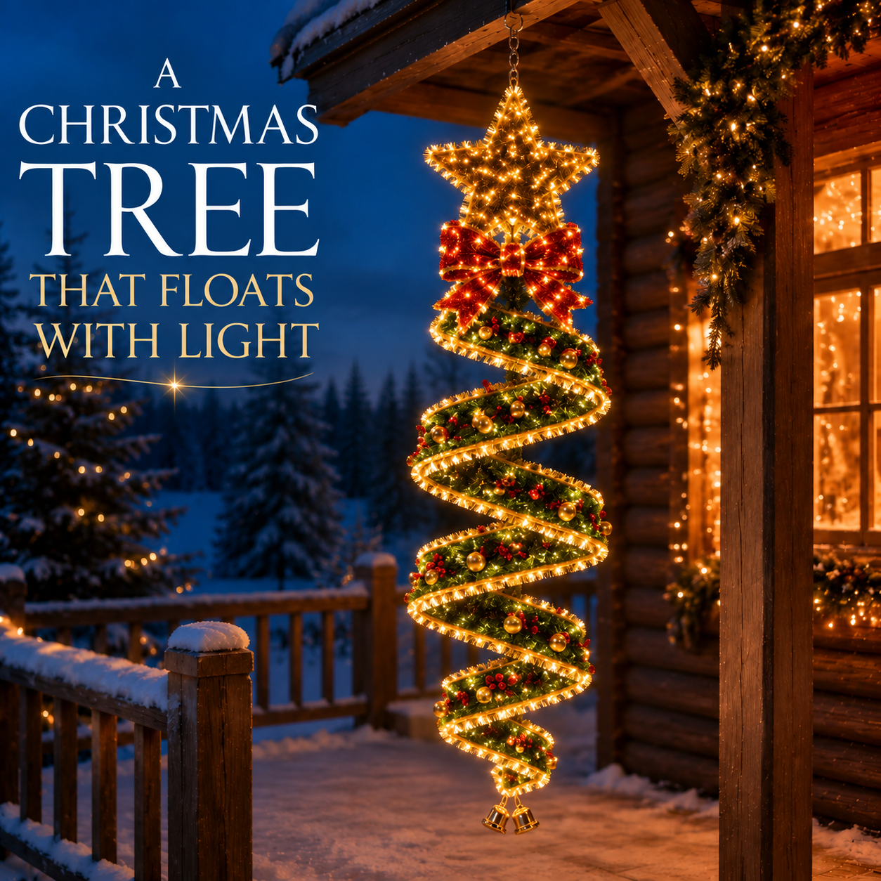🎄 50% OFF Hanging Christmas Spiral Lights – 3 Festive Holiday Designs ✨