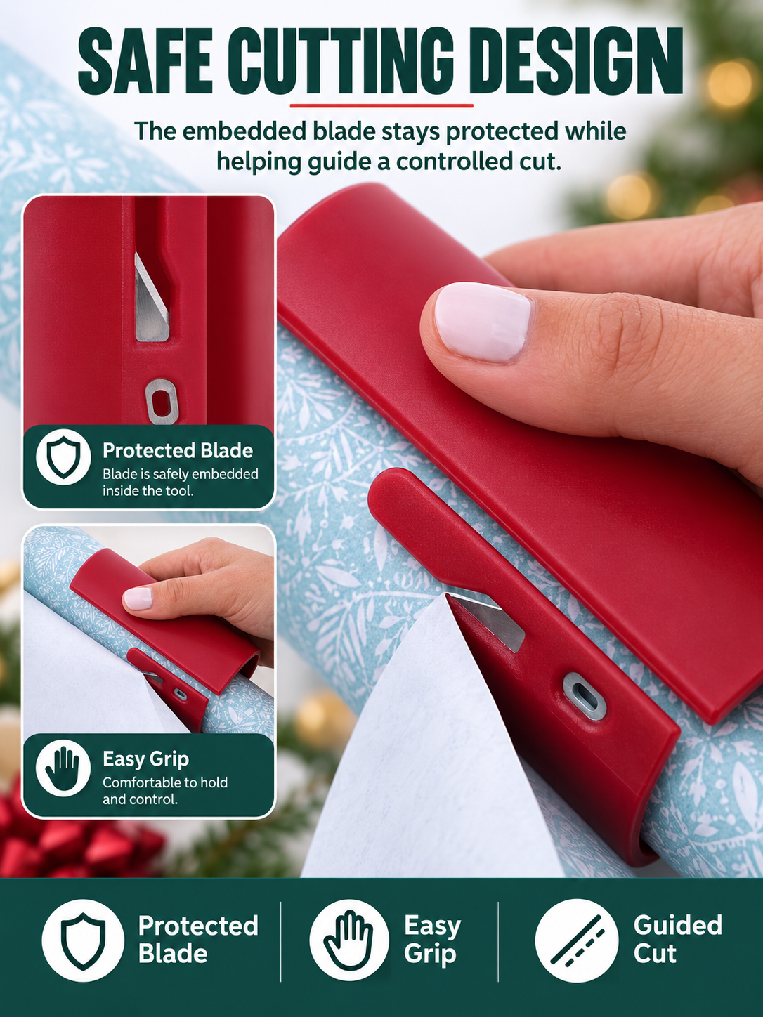 🎁 Gift Wrap Deal – Easy Paper Cutting Tool ✂️ Quick, Clean Slicing for Effortless Holiday Wrapping 🎄