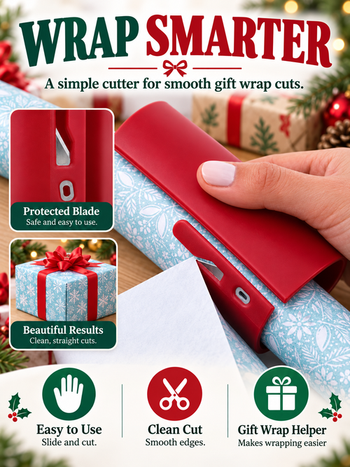 🎁 Gift Wrap Deal – Easy Paper Cutting Tool ✂️ Quick, Clean Slicing for Effortless Holiday Wrapping 🎄