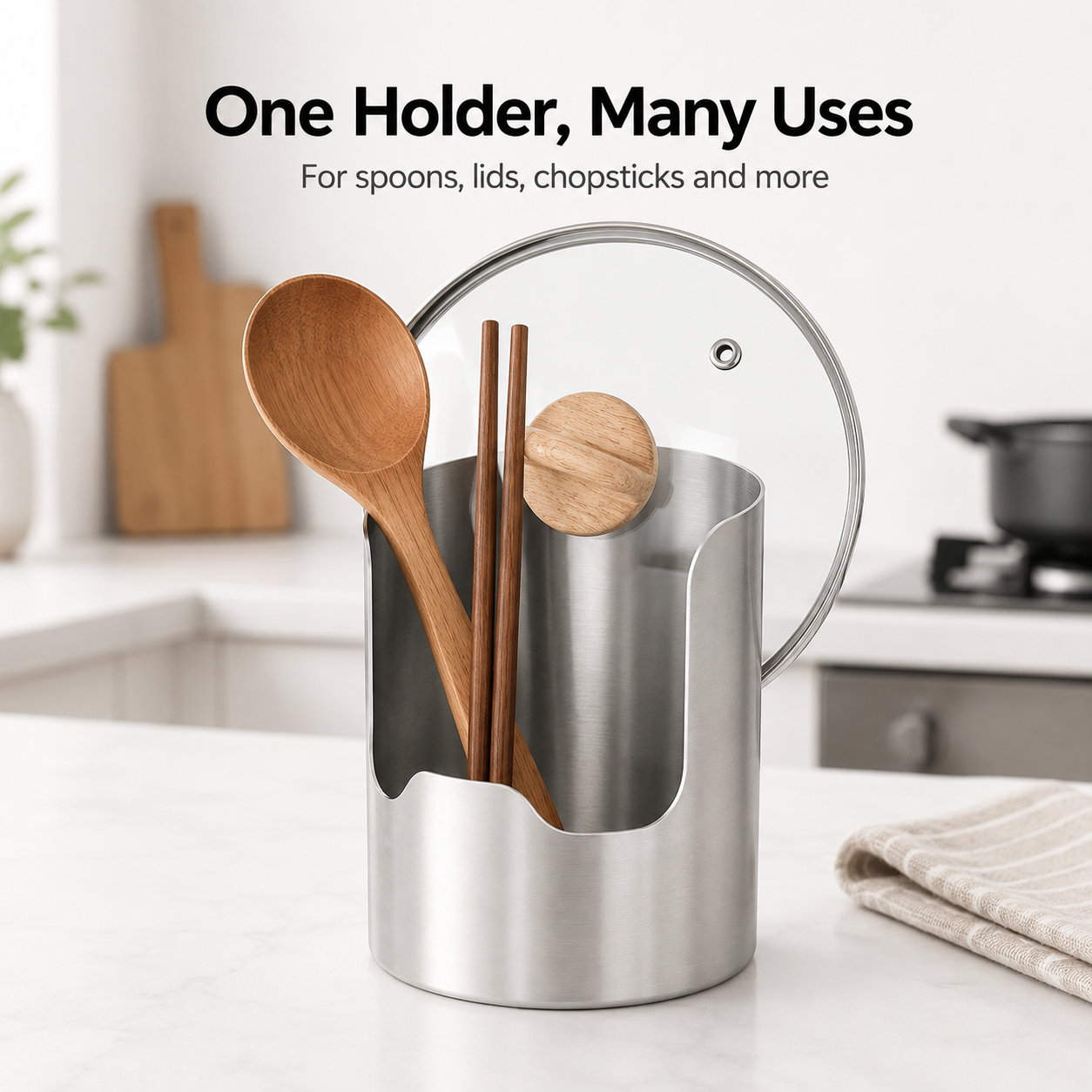 🔥 50% OFF Kitchen Utensil Organizer 🥘 Store Spoons, Spatulas & Pot Lids in One Place