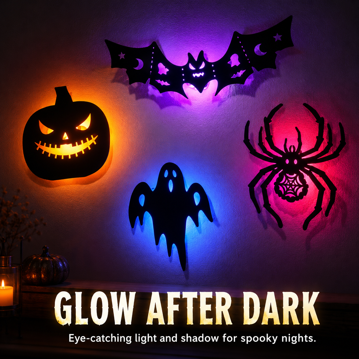 🔥 HALLOWEEN SPECIAL 🎃 30-Piece Glowing Wall Décor Set – Turn Any Wall Into a Spooky Night Scene 👻