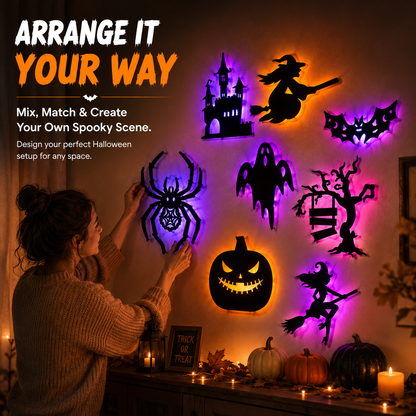 🔥 HALLOWEEN SPECIAL 🎃 30-Piece Glowing Wall Décor Set – Turn Any Wall Into a Spooky Night Scene 👻