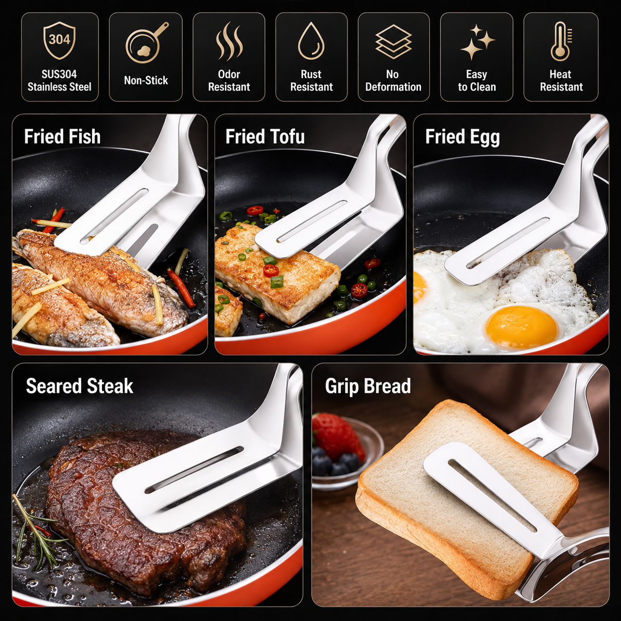 🔥 TODAY ONLY — 50% OFF 2-in-1 Spatula Tongs 🍔 Grip, Flip & Serve With Ease
