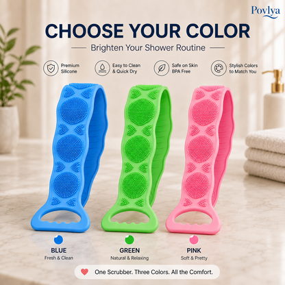 🔥49% OFF 3-Piece Extra-Long Silicone Back Scrubber Set 🫧 Easy Reach & Deep Clean