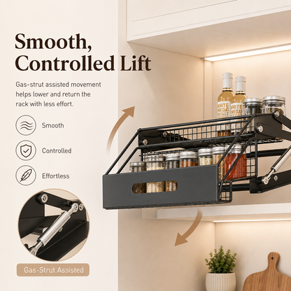🔥 50% OFF — LAST DAY! 🚨 Pull-Down Cabinet Organizer — Bring Every Spice Within Easy Reach! ✨