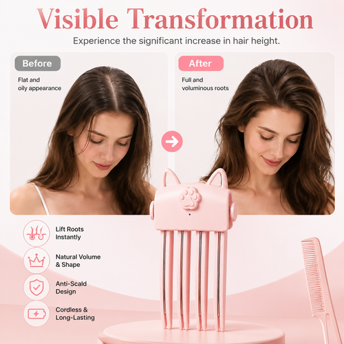 🔥 50% OFF Cordless Heated Root Volumizing Clip – Instant Hair Lift & Volume