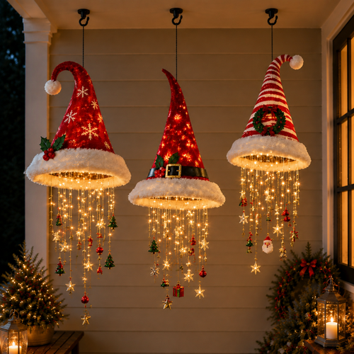 🎄 50% OFF ✨ Glowing Christmas Hanging Chandelier – Festive LED Holiday Décor