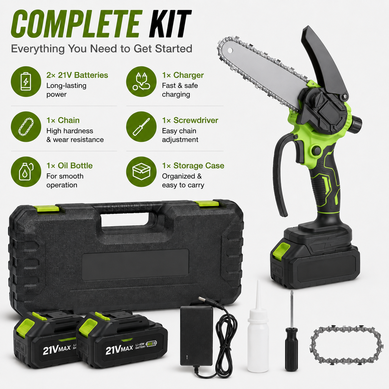 🔥 50% OFF 🌿 6-Inch Brushless Cordless Mini Chainsaw Kit