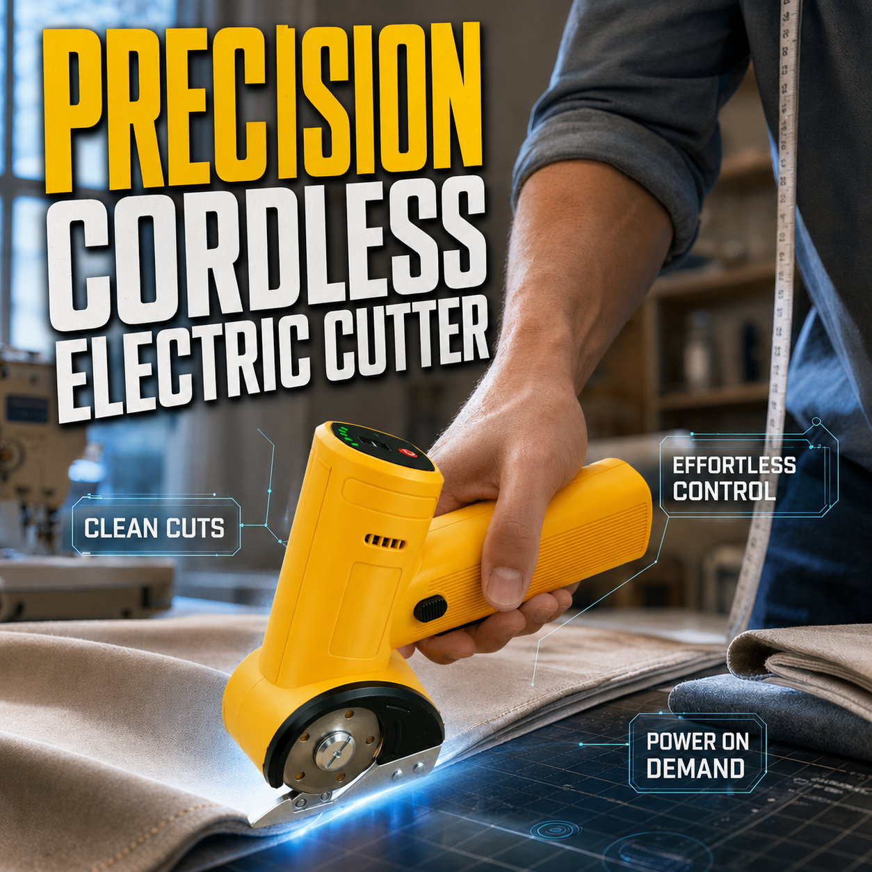 ✂️🔥 50% OFF Cordless Electric Rotary Cutter ⚡ Fast, Clean Cuts Made Easy