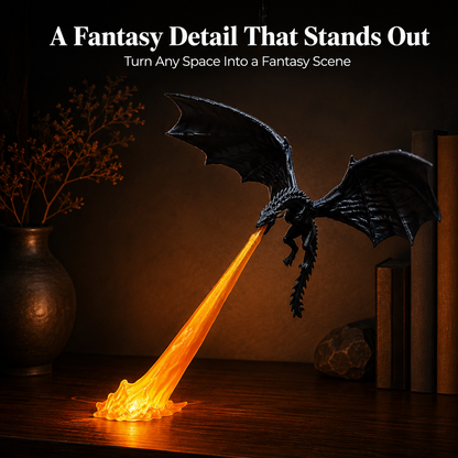 🔥 50% OFF Today 🐉 Dragon Flame Book Nook ✨ Fantasy Shelf Decor