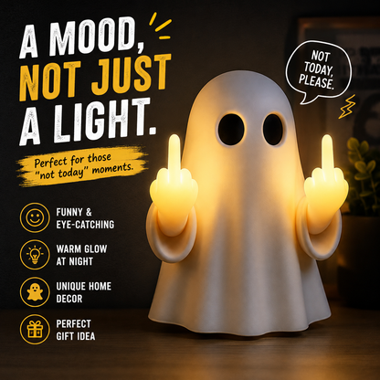 👻 Funny Ghost Middle Finger Night Light 😂 50% OFF Today Only!