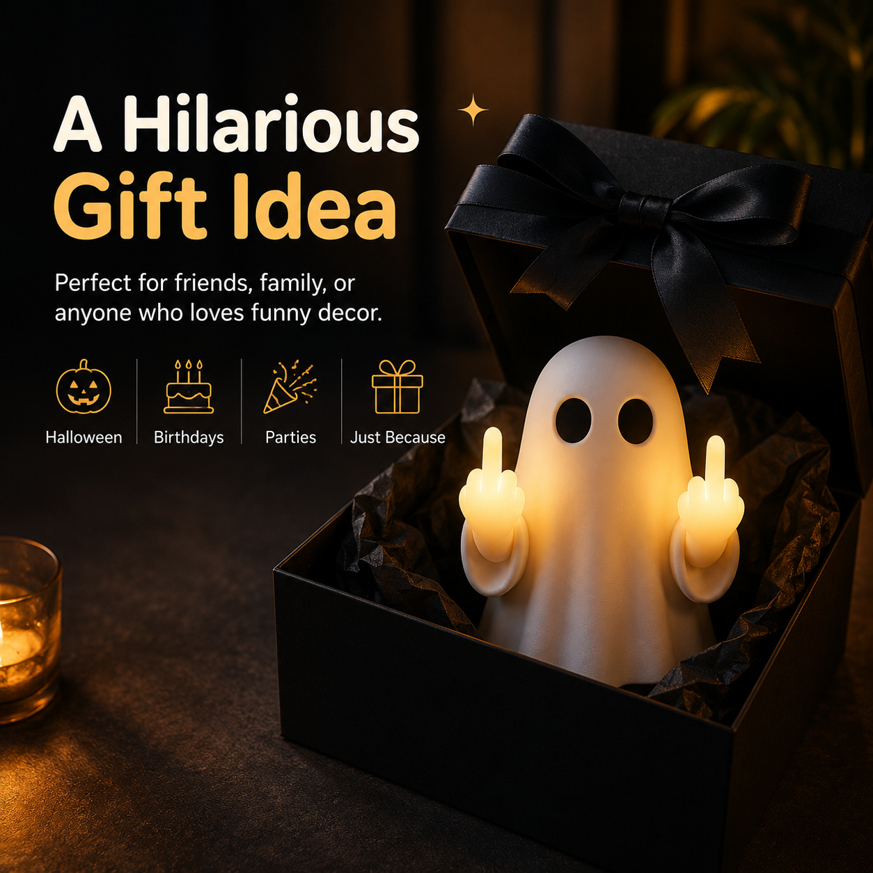 👻 Funny Ghost Middle Finger Night Light 😂 50% OFF Today Only!