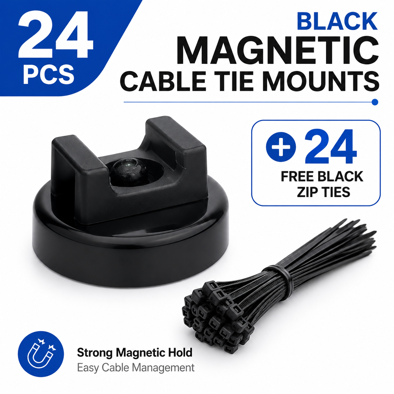 🧲 50% OFF Magnetic Cable Tie Mounts 🔧 Strong Hold, Easy Cable Management