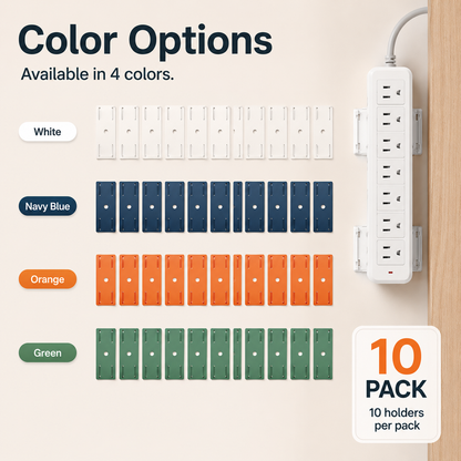 🔥 50% OFF Self-Adhesive Power Strip Holder 🔌 Keep Cords Off the Floor & Desk