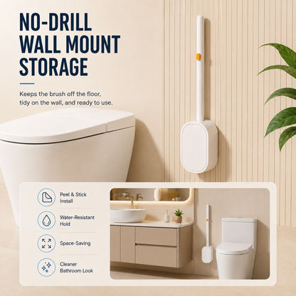🚽✨ 50% OFF Wall-Mounted Disposable Toilet Brush 🧽 Fresh Head Every Clean