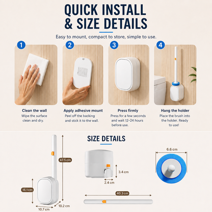 🚽✨ 50% OFF Wall-Mounted Disposable Toilet Brush 🧽 Fresh Head Every Clean