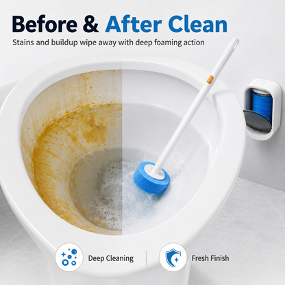 🚽✨ 50% OFF Wall-Mounted Disposable Toilet Brush 🧽 Fresh Head Every Clean
