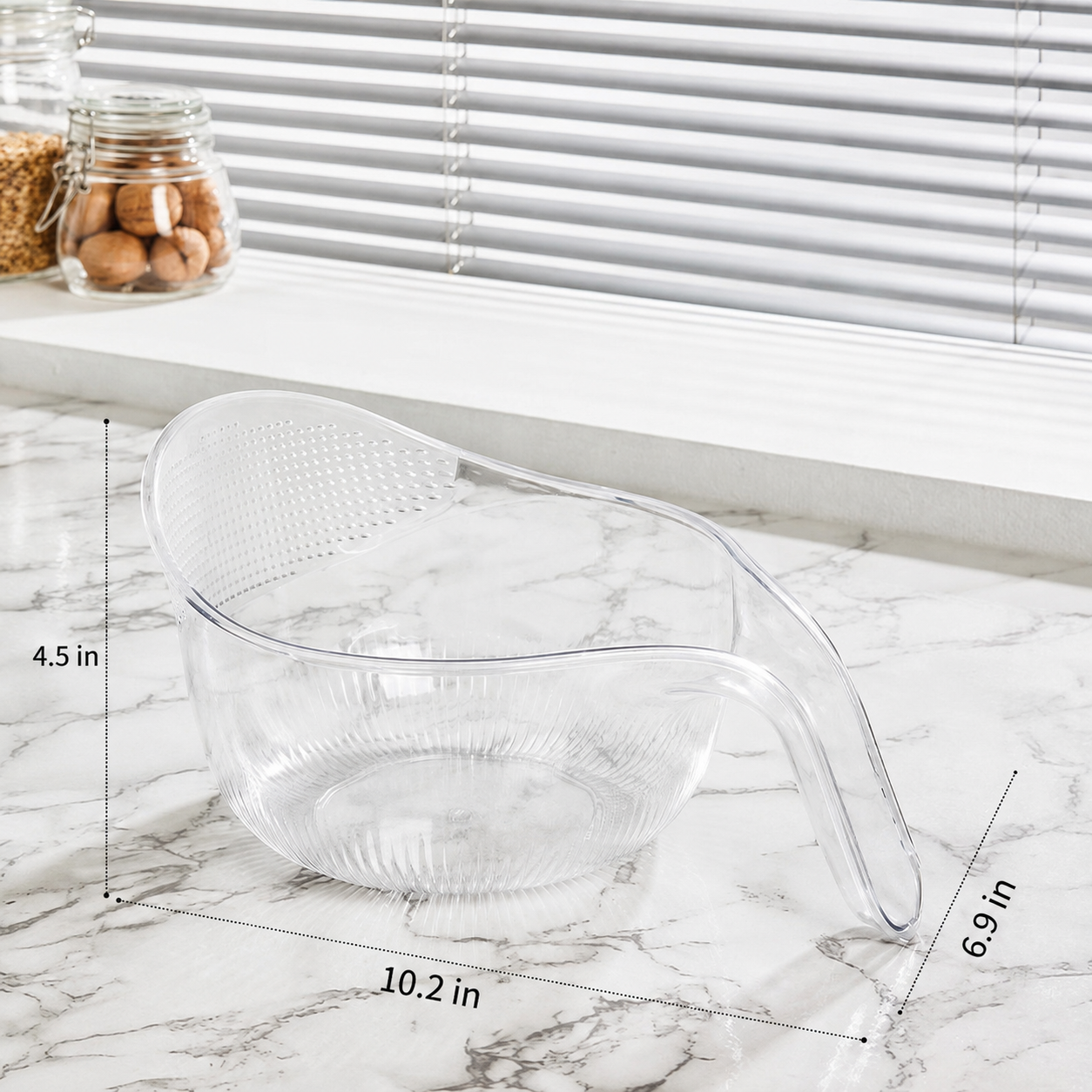 🍚 50% OFF Aesthetic Multifunctional Rice Strainer ✨ Rinse, Drain & Pour with Ease