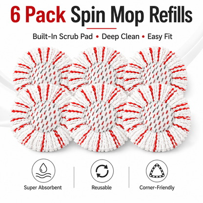🔥 49% OFF Microfiber Spin Mop Replacement Heads ✨ Refresh Your Mop & Make Floor Cleaning Easier