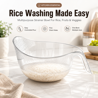🍚48% OFF Kitchen Essential Rice Strainer Bowl – Wash, Drain & Prep Food In One Smart Bowl