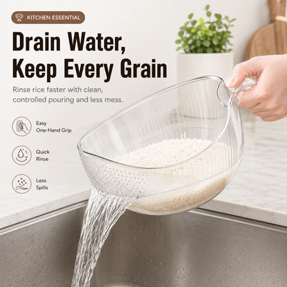 🍚48% OFF Kitchen Essential Rice Strainer Bowl – Wash, Drain & Prep Food In One Smart Bowl
