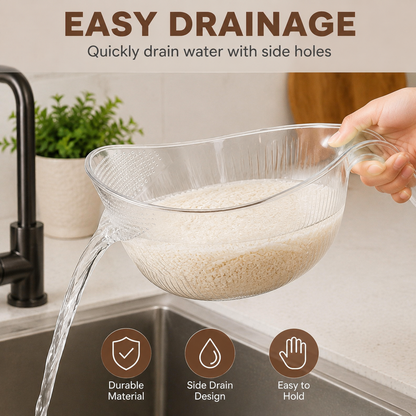 🍚48% OFF Kitchen Essential Rice Strainer Bowl – Wash, Drain & Prep Food In One Smart Bowl