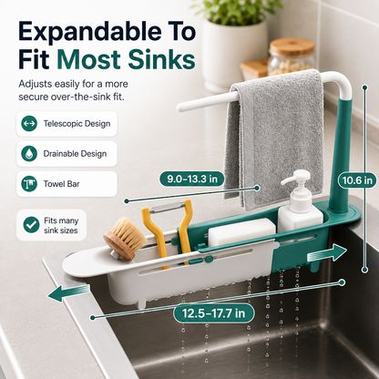 🔥 50% OFF Expandable Sink Organizer 🧽 Keep Your Sink Clean & Clutter-Free