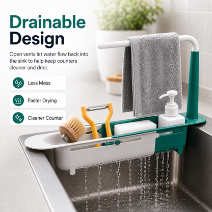 🔥 50% OFF Expandable Sink Organizer 🧽 Keep Your Sink Clean & Clutter-Free