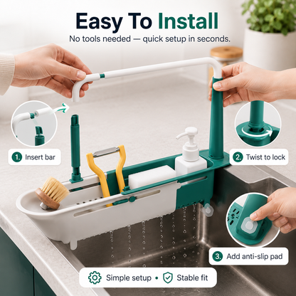 🔥 50% OFF Expandable Sink Organizer 🧽 Keep Your Sink Clean & Clutter-Free