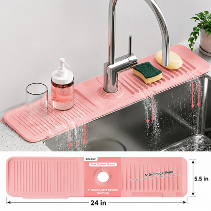 💦 50% OFF 24 Inch Adjustable Silicone Sink Splash Guard ✨ Fast-Draining & Cut-to-Fit Design