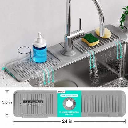 💦 50% OFF 24 Inch Adjustable Silicone Sink Splash Guard ✨ Fast-Draining & Cut-to-Fit Design