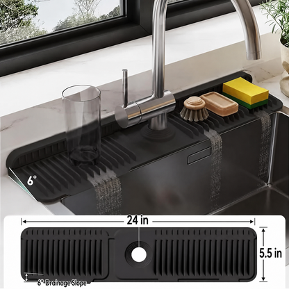 💦 50% OFF 24 Inch Adjustable Silicone Sink Splash Guard ✨ Fast-Draining & Cut-to-Fit Design