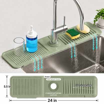 💦 50% OFF 24 Inch Adjustable Silicone Sink Splash Guard ✨ Fast-Draining & Cut-to-Fit Design