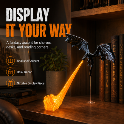 🔥 49% OFF Dragon Flame Book Nook – Fantasy Shelf & Desk Decor 🐉