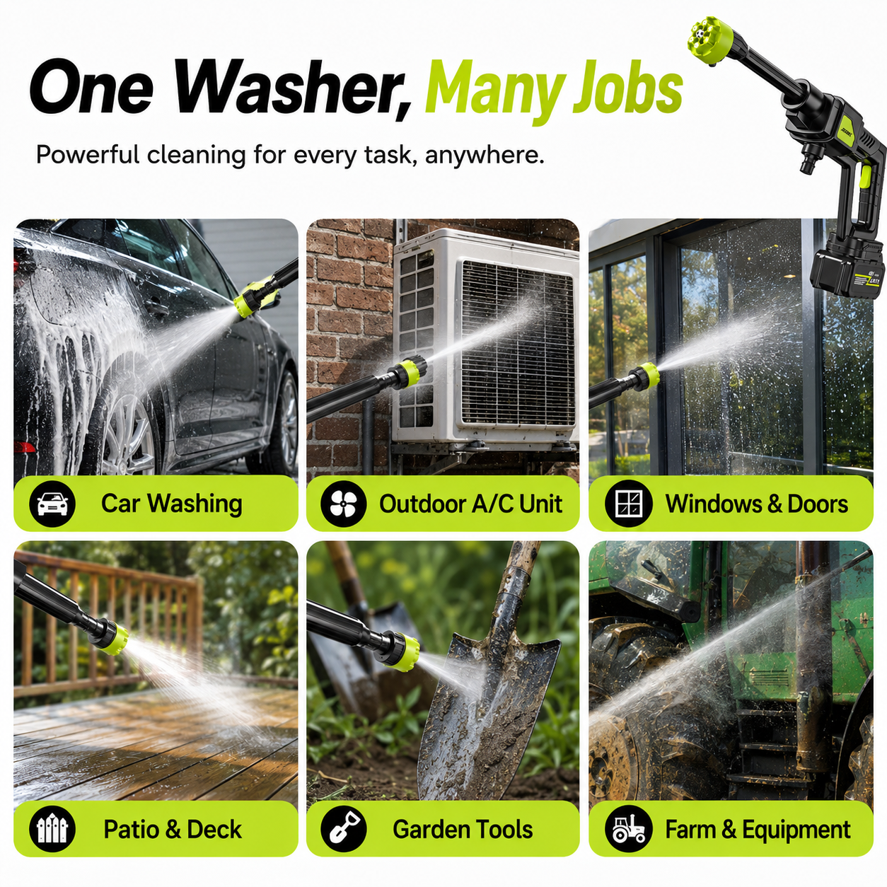 🔥 48% OFF 1200 PSI Pressure Washer – Dual 6500mAh Battery Kit
