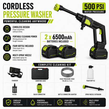 🔥 48% OFF 1200 PSI Pressure Washer – Dual 6500mAh Battery Kit