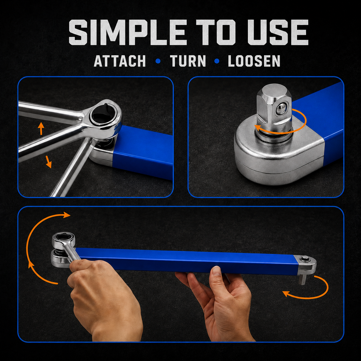 🔥 50% OFF Offset Extension Wrench 🔧 Impact Ready with 1/4", 3/8" & 1/2" Adapters