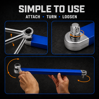 🔥 50% OFF Offset Extension Wrench 🔧 Impact Ready with 1/4", 3/8" & 1/2" Adapters