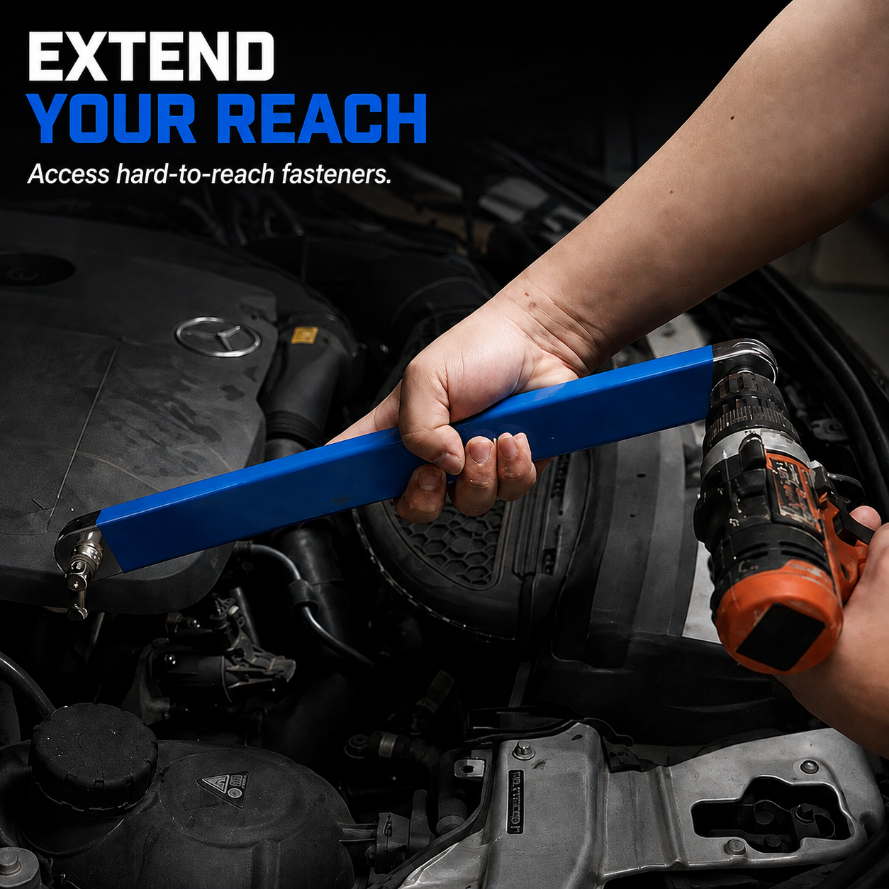 🔥 50% OFF Offset Extension Wrench 🔧 Impact Ready with 1/4", 3/8" & 1/2" Adapters