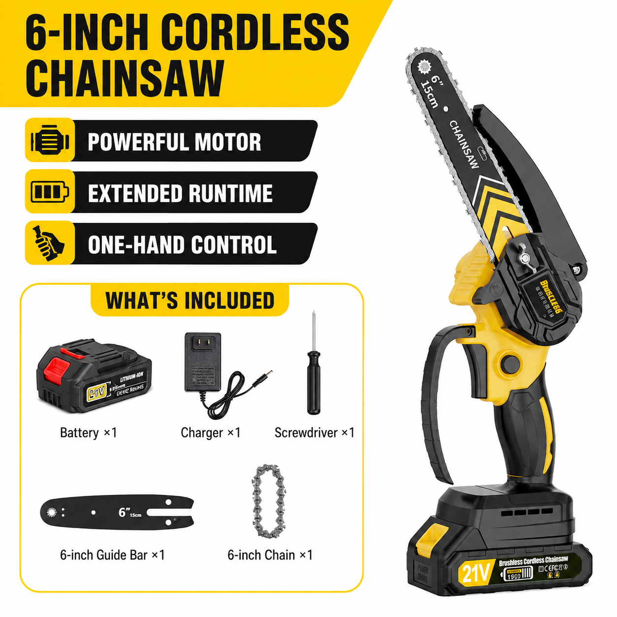 🔥 Limited-Time Deal 🌲 Cordless Mini Chainsaw – Compact & Powerful