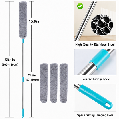 🧹Bendable Washable Microfiber Dust Brush, Hard To Reach Furniture Gaps🧼