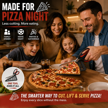 🔥 50% OFF 🍕 2-in-1 Pizza Scissors with Built-In Slice Server