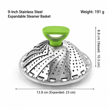 🔥 50% OFF 🥦 Expandable Stainless Steel Vegetable Steamer Basket