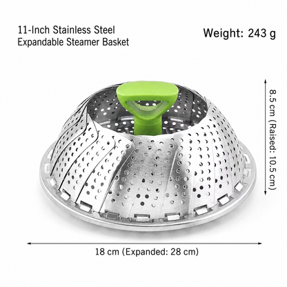 🔥 50% OFF 🥦 Expandable Stainless Steel Vegetable Steamer Basket
