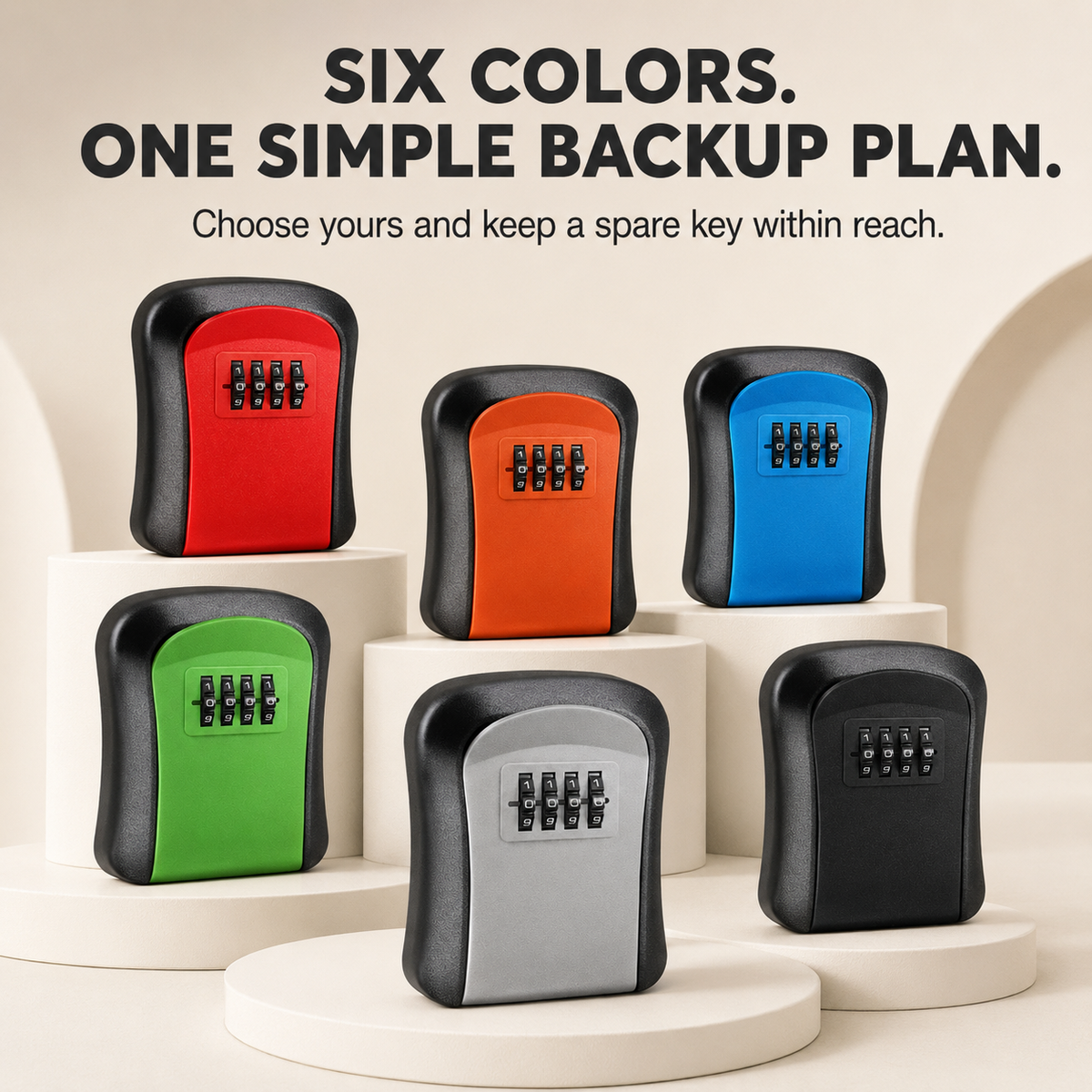🔐 Wall-Mounted Key Lock Box – 4-Digit Combination Outdoor Key Safe