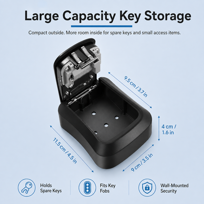 🔐 Wall-Mounted Key Lock Box – 4-Digit Combination Outdoor Key Safe