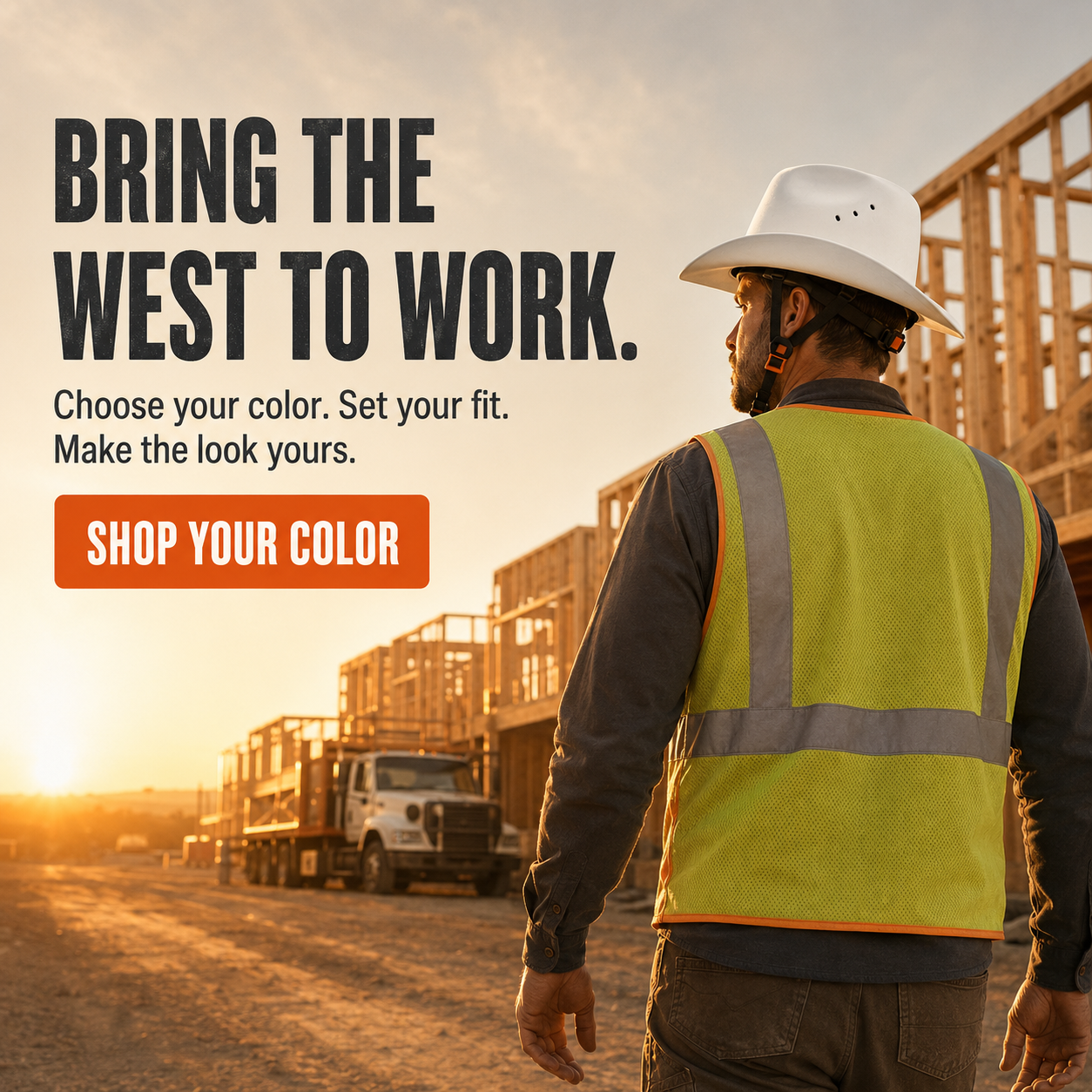 🤠 Cowboy-Style Full-Brim Hard Hat 🛠️ 48% OFF Adjustable Fit with Chin Strap