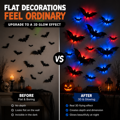 🦇 BatGlow™ 3D LED Bat Wall Decor